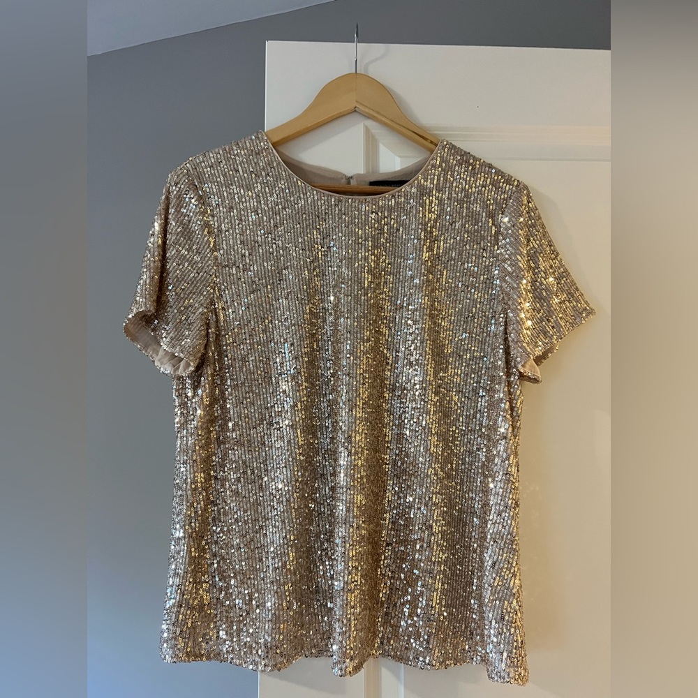 Banana Republic Sequin Scoop-Neck Top